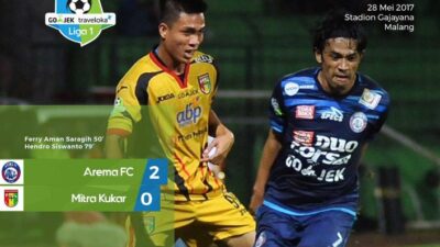 Arema Amankan Poin Penuh Usai Bekuk Mitra Kukar Dua Gol Tanpa Balas