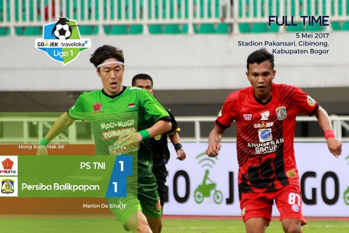 hasil PS TNI vs Persiba skor akhir 1-1
