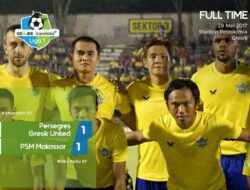 Sempat Tertinggal, PSM Makasar Paksa Persegres Gresik United Berbagi Poin