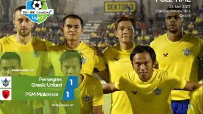 Sempat Tertinggal, PSM Makasar Paksa Persegres Gresik United Berbagi Poin