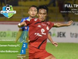 Tundukkan Persiba 2-1, Semen Padang Amankan Poin Penuh di Kandang