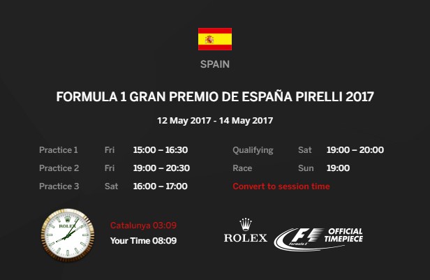 jadwal siaran langsung F1 Spanyol 2017