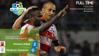Boaz Dapat Kartu Merah, Madura United Bekuk Persipura Dua Gol Tanpa Balas