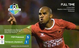 Bermain 10 Orang, Persipura Dibantai PSM Makasar 5-1