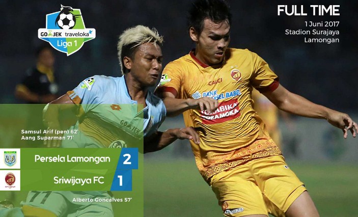 hasil Persela vs Sriwijaya FC, skor akhir 2-1