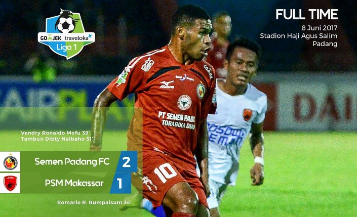 hasil semen padang vs PSM skor akhir 2-1