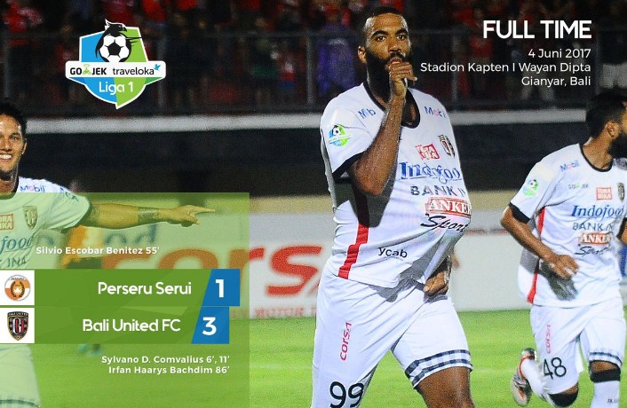 hasil perseru vs Bali United skor akhir 1-3