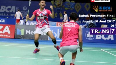 Live Streaming Perempat Final Indonesia Open Hari Ini, Jumat 16 Juni 2017 di Trans 7