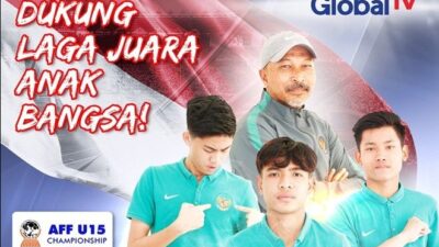 live streaming Indonesia vs Australia, siaran langsung piala AFF U-15 malam ini di Global TV