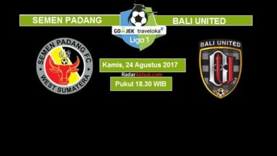 Live Streaming Semen Padang vs Bali United, siaran langsung liga 1 hari ini di TV One