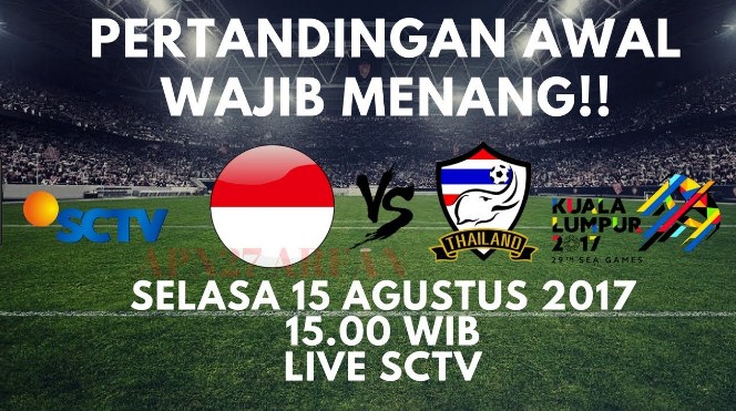 TV Online – Live Streaming Indonesia vs Thailand, Siaran Langsung Sea Games Hari Ini, Selasa 15/8/2017