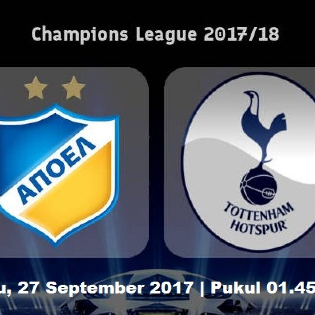 Nonton Live Streaming APOEL vs Tottenham, siaran langsung Liga Champions malam ini