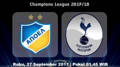 Nonton Live Streaming APOEL vs Tottenham, siaran langsung Liga Champions malam ini
