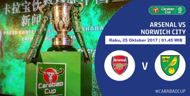 Live Streaming Arsenal vs Norwich, siaran langsung Carabao Cup malam ini