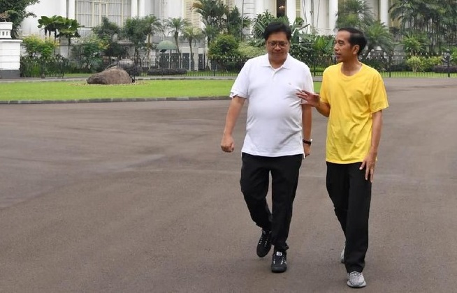 Keakraban Jokowi-Airlangga