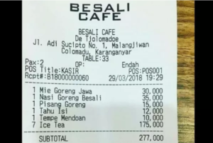 Beli Ice Tea Seharga 175 Ribu, Struknya Viral di Medsos