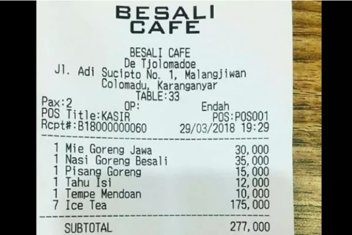 Ice Tea 175 Ribu Viral di Medsos