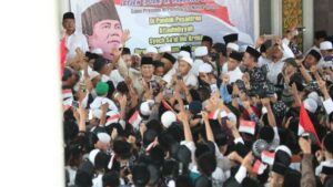 Banser Sambut Antusias Kehadiran Prabowo di Tegal