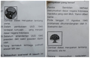 Duh! Ada Logo PDIP Di Soal Ujian Akhir Semester SD Di Bogor