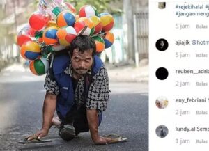 Kisah Penjual Balon Merangkak Yang Viral Di Media Sosial
