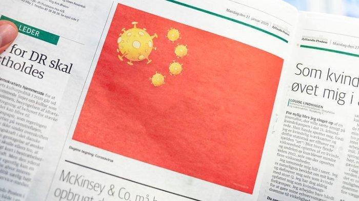 Koran Denmark Ubah Benderanya Jadi Gambar Virus Corona, China Murka