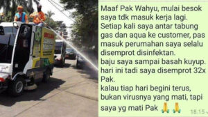 Curhat Tukang Antar Galon dan Gas Disemprot Disinfektan 32 Kali: Bukan Virus, Saya yang Mati