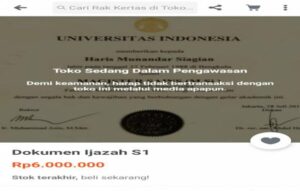 Duh! Ijazah Palsu Universitas Indonesia Pun Dijual di Tokopedia