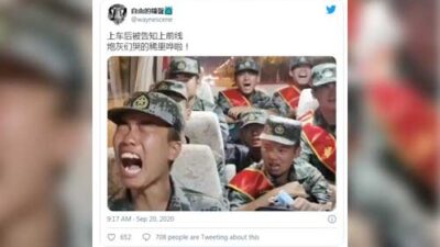 Puluhan Tentara China Menangis Ketakutan Karena Dikirim Perang Lawan India