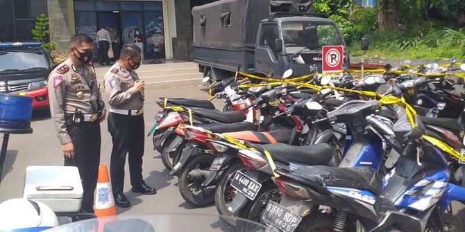69 Motor Tertinggal Saat Demo, Polisi Bakal Tilang Dan Denda Pemilik
