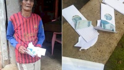 Miris! Nenek Penerima BLT Ini Ditipu Oknum Petugas, Amplop Dilubangi Isinya Uang Palsu