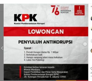 KPK Bakal Rekrut Bekas Koruptor Jadi Penyuluh Anti Korupsi