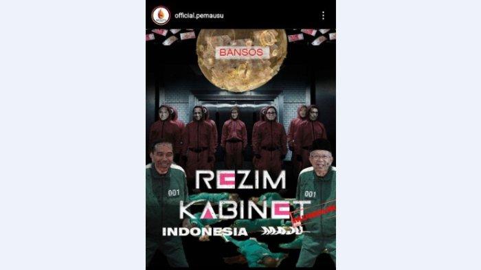 Kritik 2 Tahun Jokowi-Ma’ruf Amin, PEMA USU Bikin Poster Terinspirasi Serial Squid Game