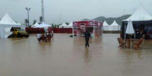 Sirkuit Becek dan Tergenang, Saluran Pengendali Banjir Mandalika Rp.85,9 Miliar Dihujat Warganet