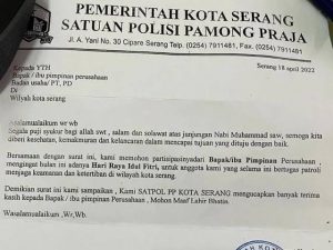 Viral! Surat Berkop Satpol PP Kota Serang Minta THR ke Perusahan Swasta