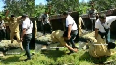 Viral! Video Gubenur NTB Zulkieflimansyah Terjatuh Jungkir Balik Saat Lompati Sungai