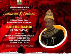 Eks Kombatan GAM Saiful Bahri Alias Pon Yahya Dilantik Sebagai Ketua DPR Aceh