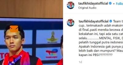 Indonesia Dikalahkan India di Final Piala Thomas 2022, Ini Kritik Menohok Taufik Hidayat