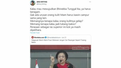 Kritik Guyonan Megawati, Arie Kriting: Memang Kenapa Kalau Tukang Bakso dan Kulitnya Hitam?