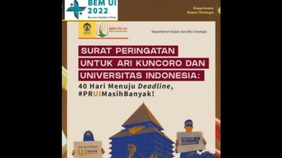 Surat Peringatan BEM FH UI Untuk Rektornya Ari Kuncoro dan Kampusnya Universitas Indonesia