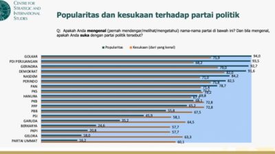 Survei CSIS: Popularitas Perindo Kalahkan PAN, PKS Hingga PKB