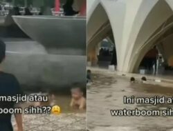 Baru Diresmikan, Kolam di Masjid Al Jabbar Dipakai Berenang Bocah: Ini Masjid atau Waterboom?