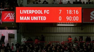 Anfield Berpesta, Liverpool Bantai Manchester United 7 Gol Tanpa Balas