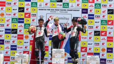 Bangga! Pembalap Rheza Danica Ahrens Kumandangkan Indonesia Raya di ARRC Thailand 2023