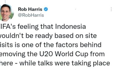 Jurnalis Inggris Ini Ungkap Alasan FIFA Coret Indonesia Dari Tuan Rumah Piala Dunia U20