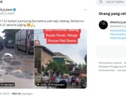 Lapor Pak Jokowi! Jalan Rusak Ini Bukan di Lampung Tapi Jawa Tengah, Netizen: Gubernurnya Sibuk Joging!