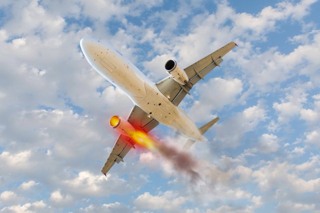Ilustrasi pesawat kebakaran mesin. Foto: Shutterstock