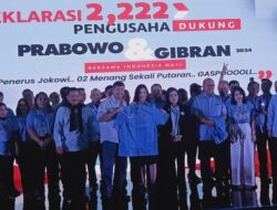 2.222 Pengusaha Bela Bangsa Deklarasi Prabowo-Gibran Satu Putaran