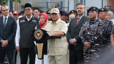 Kirim Bantuan Palestina Lewat Laut Bahaya, Prabowo Semangati Prajurit TNI AL