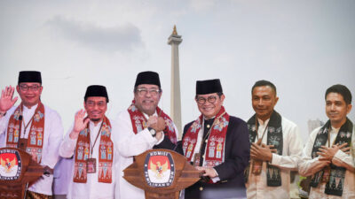 Survei Indikator: Ridwan Kamil-Suswono 40,5%, Pongrekun-Kun 4,8%, Pramono-Rano Karno 42,1%