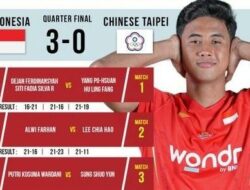 Sikat Taiwan 3-0, Indonesia Jumpa Thailand di Semifinal Badminton Asia Mixed Team Championship 2025